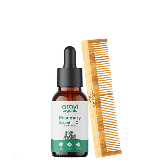100 % Pure And Natural Rosemary Essential Oil  And Neem Wooden Comb