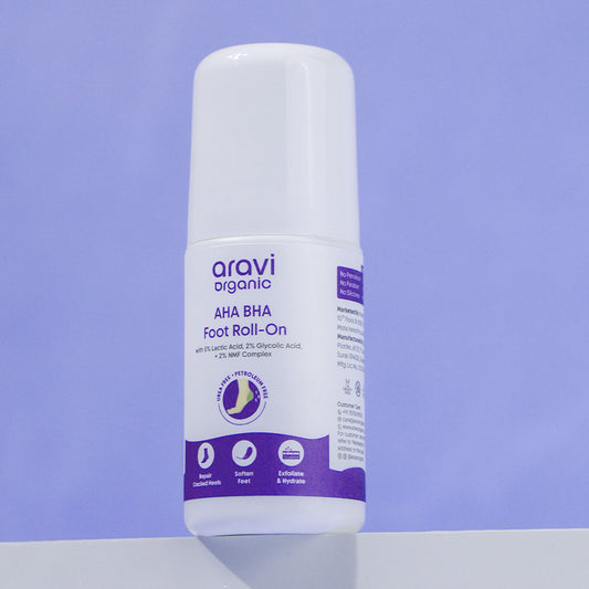 AHA BHA Foot Roll-On 5% Lactic Acid 2% Glycolic Acid Urea Free for Cracked Heels - 50ml