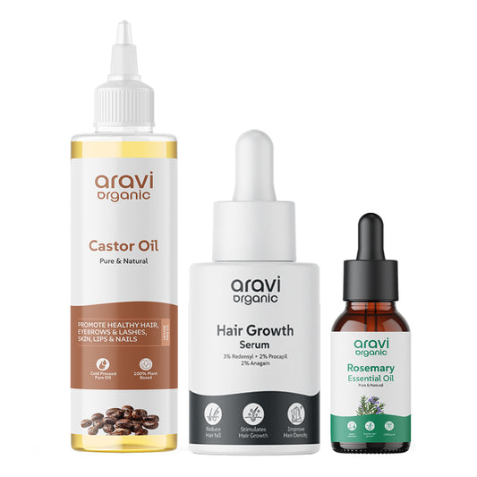 Rosemary Essential Oil, Hair Growth Serum, And Castor Oil