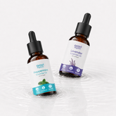 100% pure lavender and peppermint essential oil combo for hair growth, 15ml each, by Aravi Organic