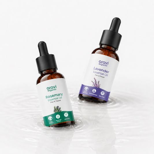 100% Pure Lavender & Rosemary Essential Oil for Skin & Scalp Care – 15ml Each