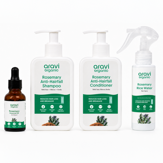 Rosemary Essential Oil, Shampoo, Conditioner & Water Spray Combo – Complete Hair Care Combo