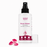Steam distilled pure rose water face spray for skin brightening, 150ml bottle by Aravi Organic