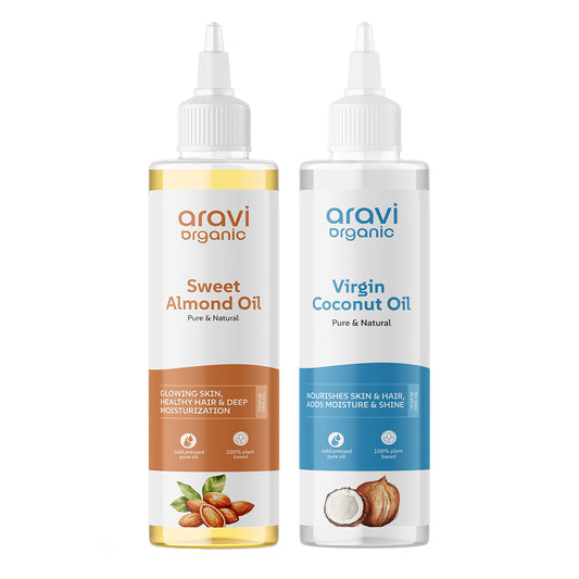 100% Pure Cold Pressed Almond Oil And Cocount Oil For Healthy Hair Growth