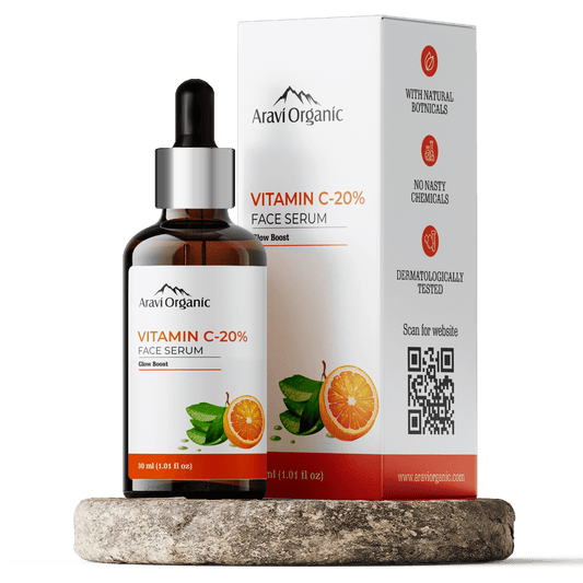 20% Vitamin C  Serum For Face Whitening, Pigmentation, Radiant Skin & Anti Ageing (30 ml) - Aravi Organic