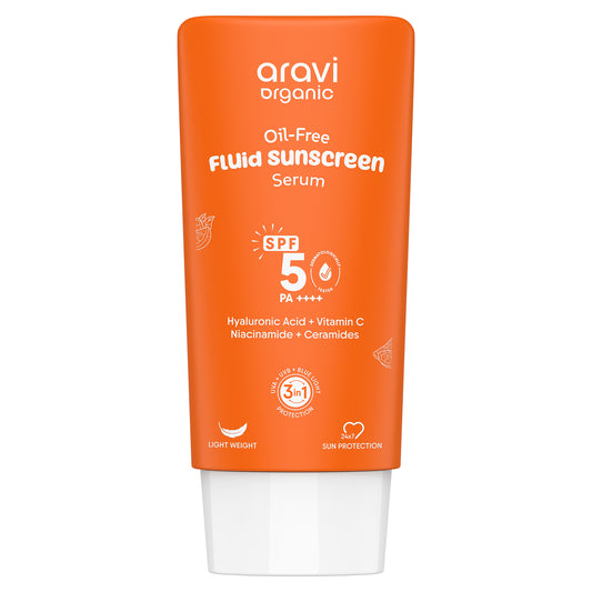 Oil-Free Fluid Sunscreen Serum - SPF 50++++ with Hyaluronic Acid, Vitamin C - 50ml