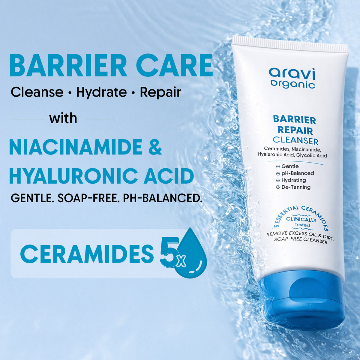 Barrier repair face cleanser 100ml - Aravi Organic, view 2