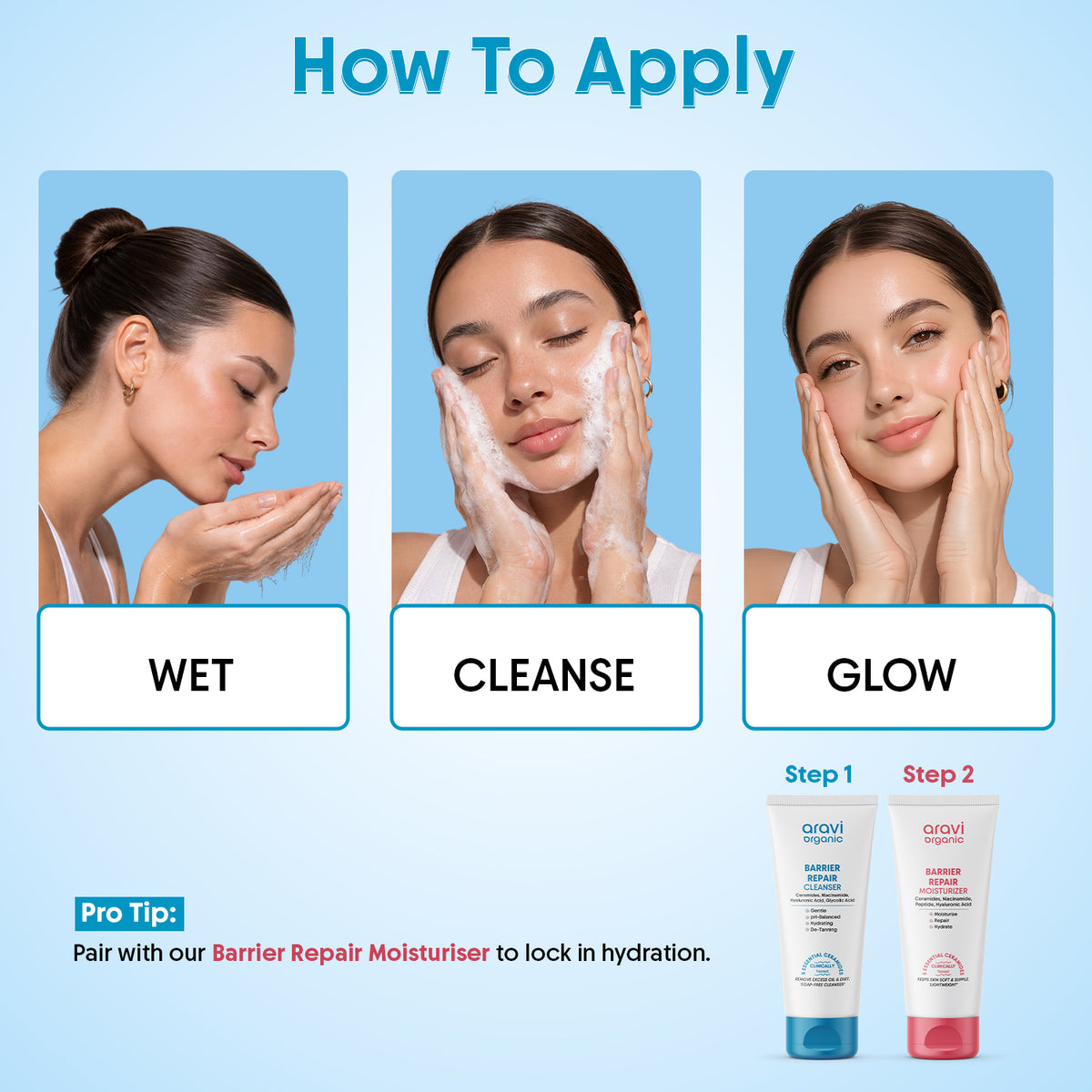 Barrier repair face cleanser 100ml - Aravi Organic, view 7