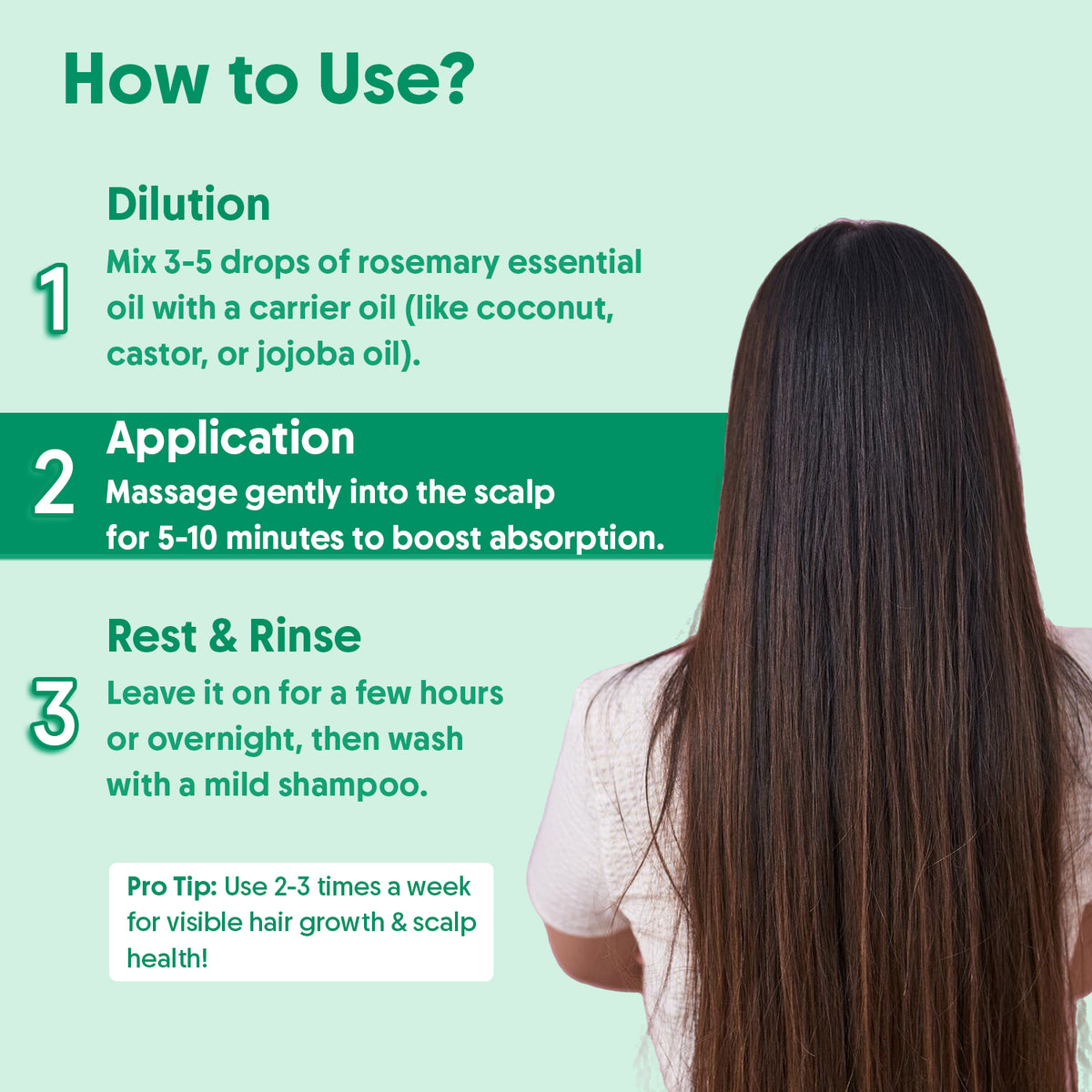 100% Pure Rosemary & Peppermint Essential Oil for Hair Growth