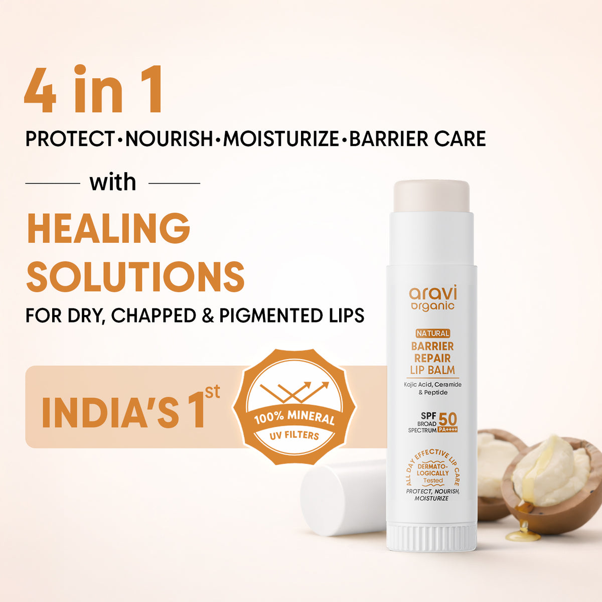 Barrier repair lip balm, 5g - Aravi Organic, view 2