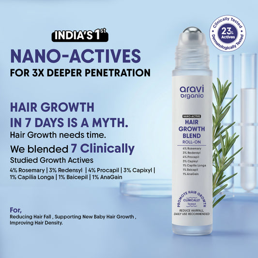 Nano Active Hair Growth Serum Roll On - 4% Rosemary & 3% Redensyl For Boost Hair Growth