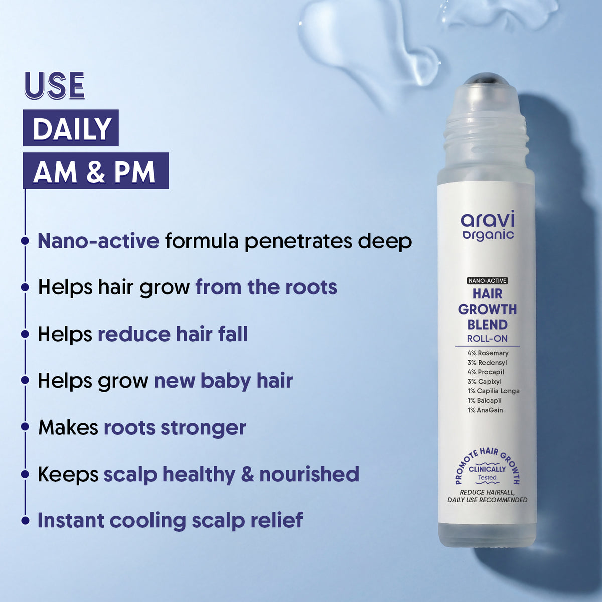Hair growth serum roll on - Aravi Organic, view 8