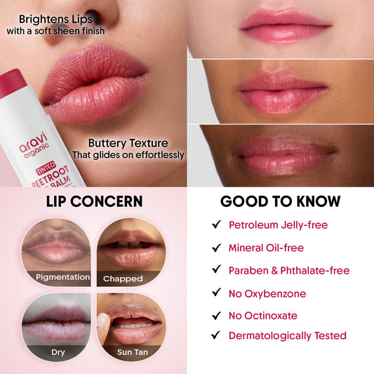 Beetroot Tinted Lip Balm SPF 50 PA++++ | Dry & Pigmented Lips | Kojic Acid & Ceramide - 5g