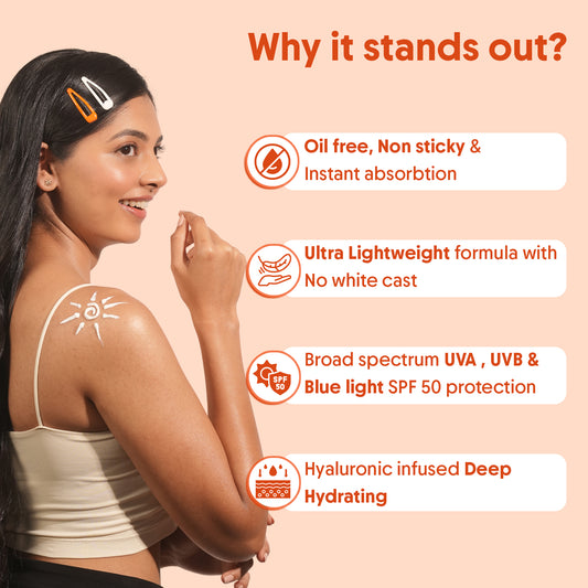Oil-Free Sunscreen Body Lotion SPF 50 PA++++ With New-Age UV Filters | In-Vivo Tested