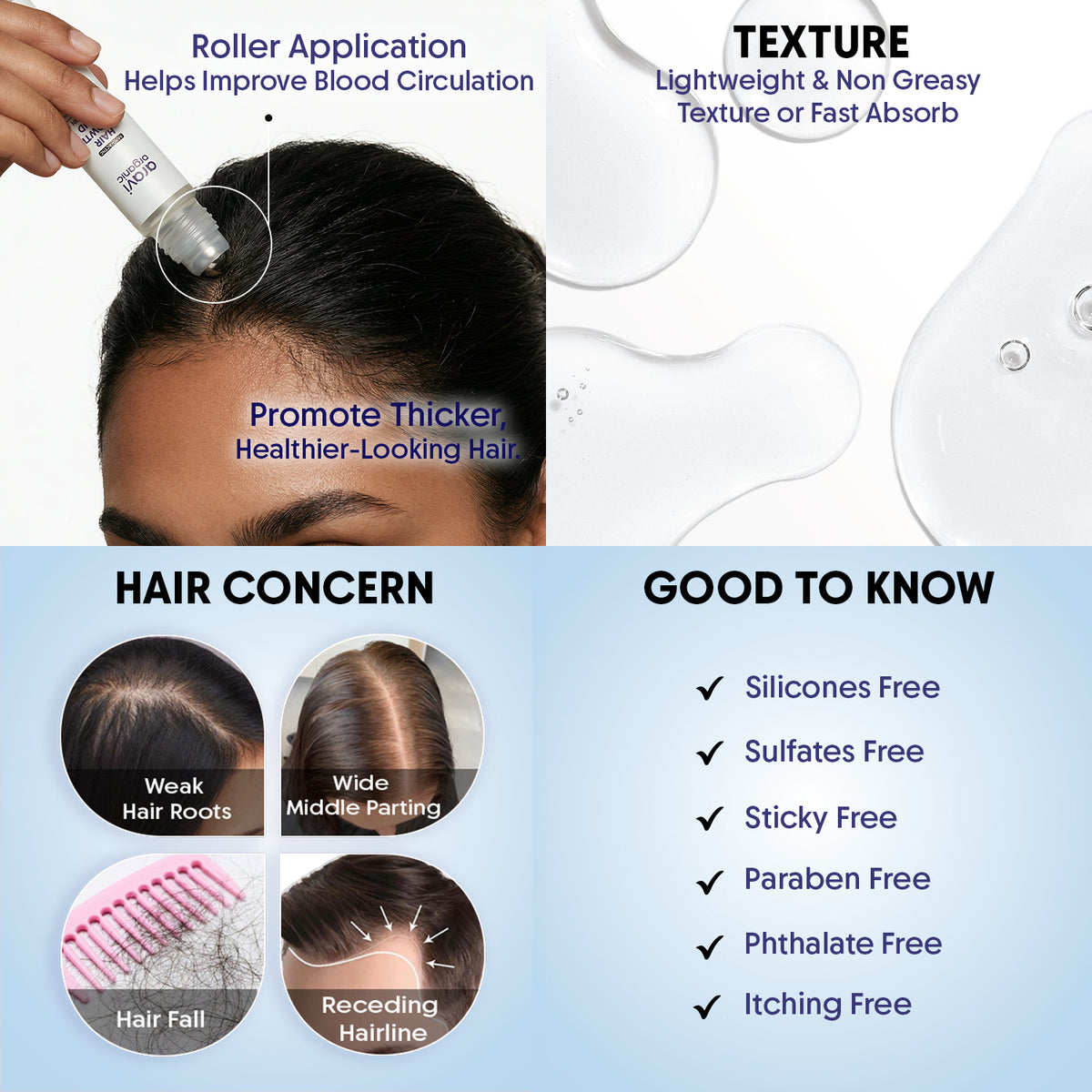 Hair growth serum roll on - Aravi Organic, view 3