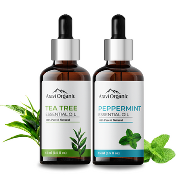 Peppermint Essential Oil with Tea Tree Essential Oil.