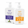 Aravi Organic De-Tan & Sun Protection Body Care Duo – Exfoliate, Hydrate & Protect
