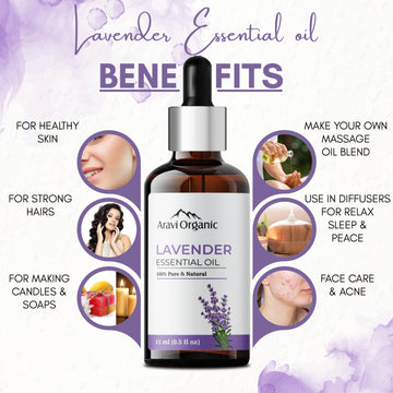 Lavender Essential Oil | 100% Pure Oil for healthy Skin, Hair & Restful Sleep