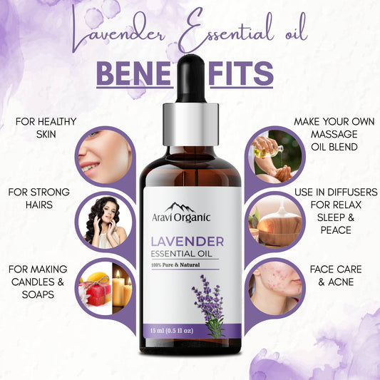 Buy Aravi Organic Lavender Essential Oil 100% Pure Oil for Healthier Skin &  Hair -Bath & Restful Sleep Online