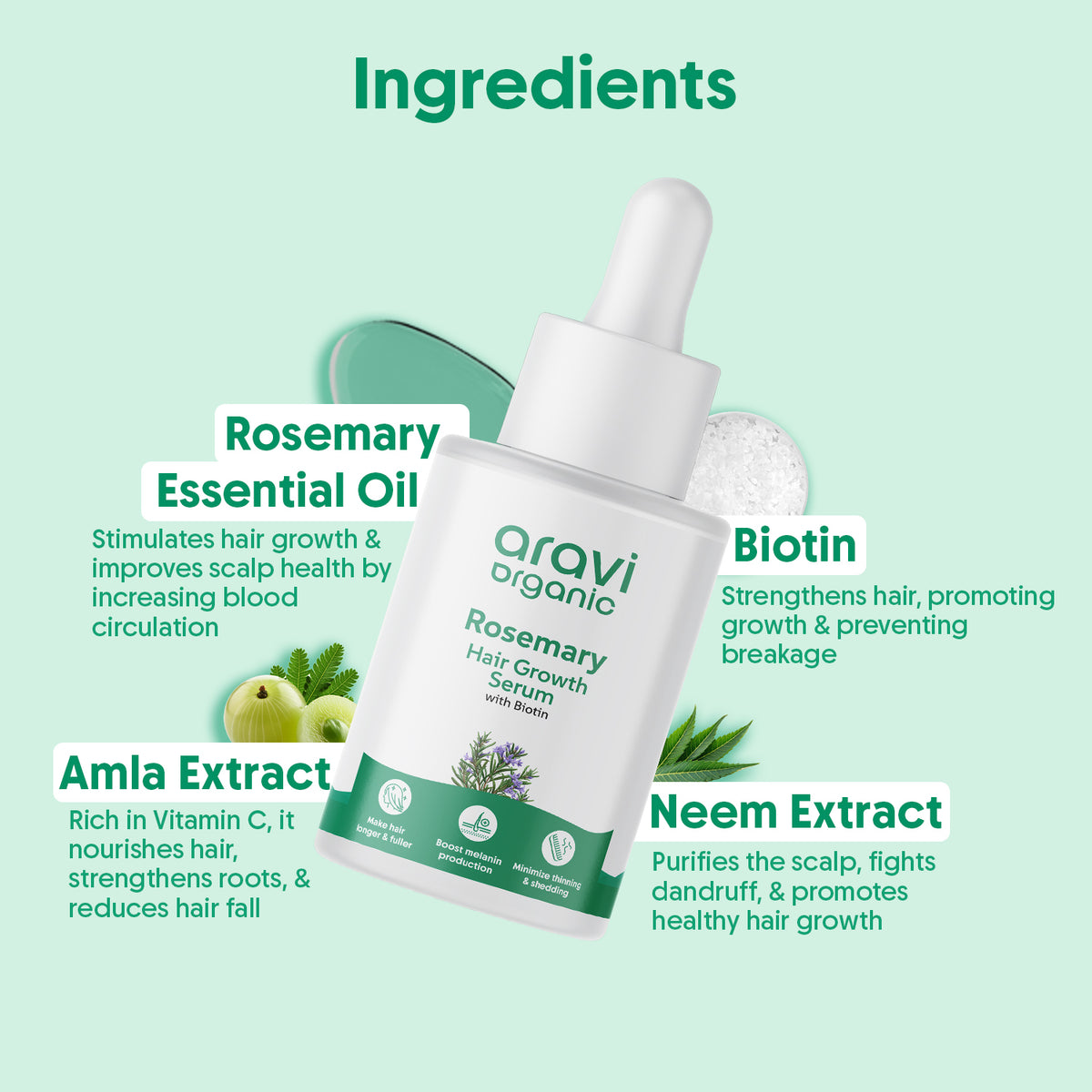 Rosemary Hair Growth Serum For Stronger, Healthier Hair - 30ml