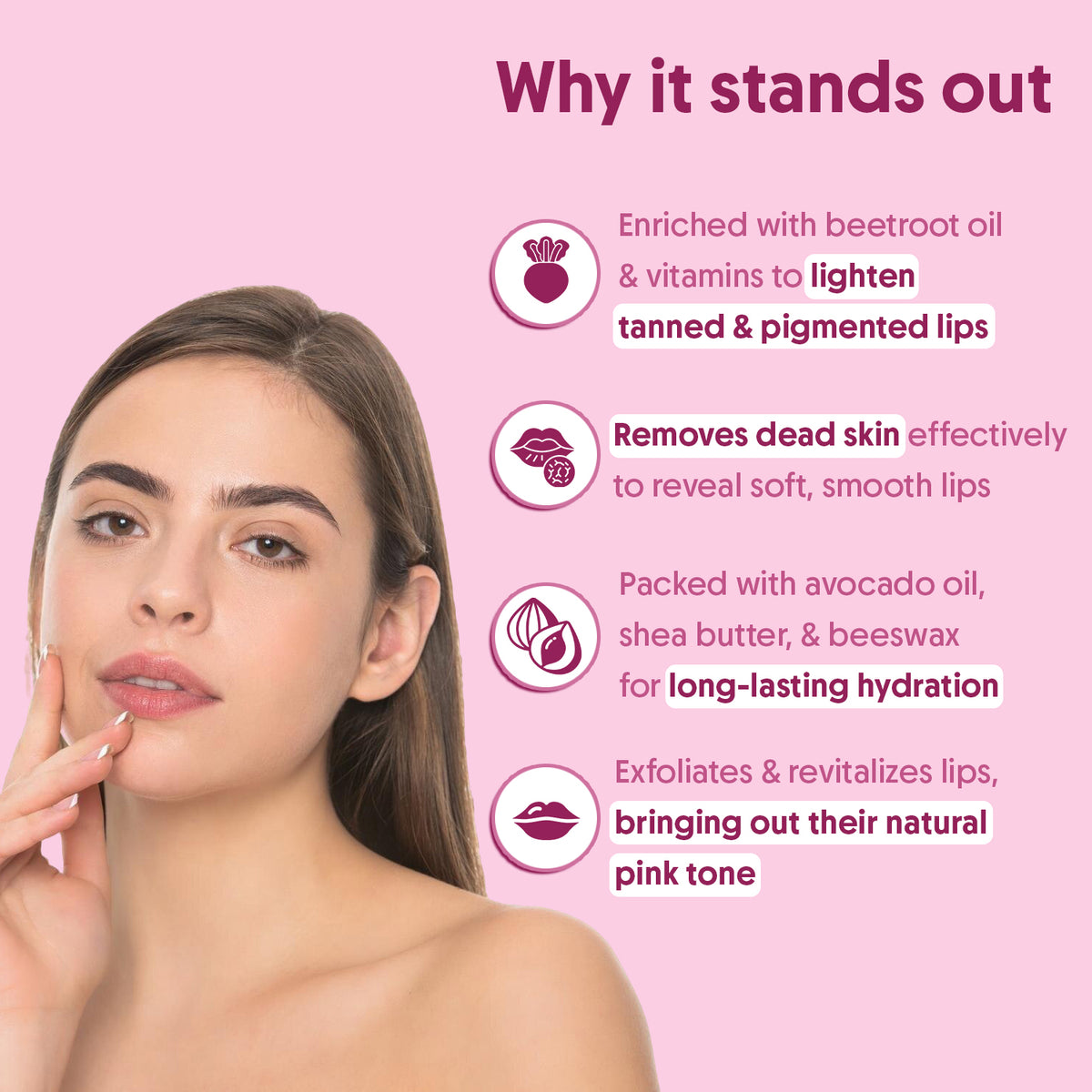 Beetroot lip scrub 15g - Aravi Organic, view 2