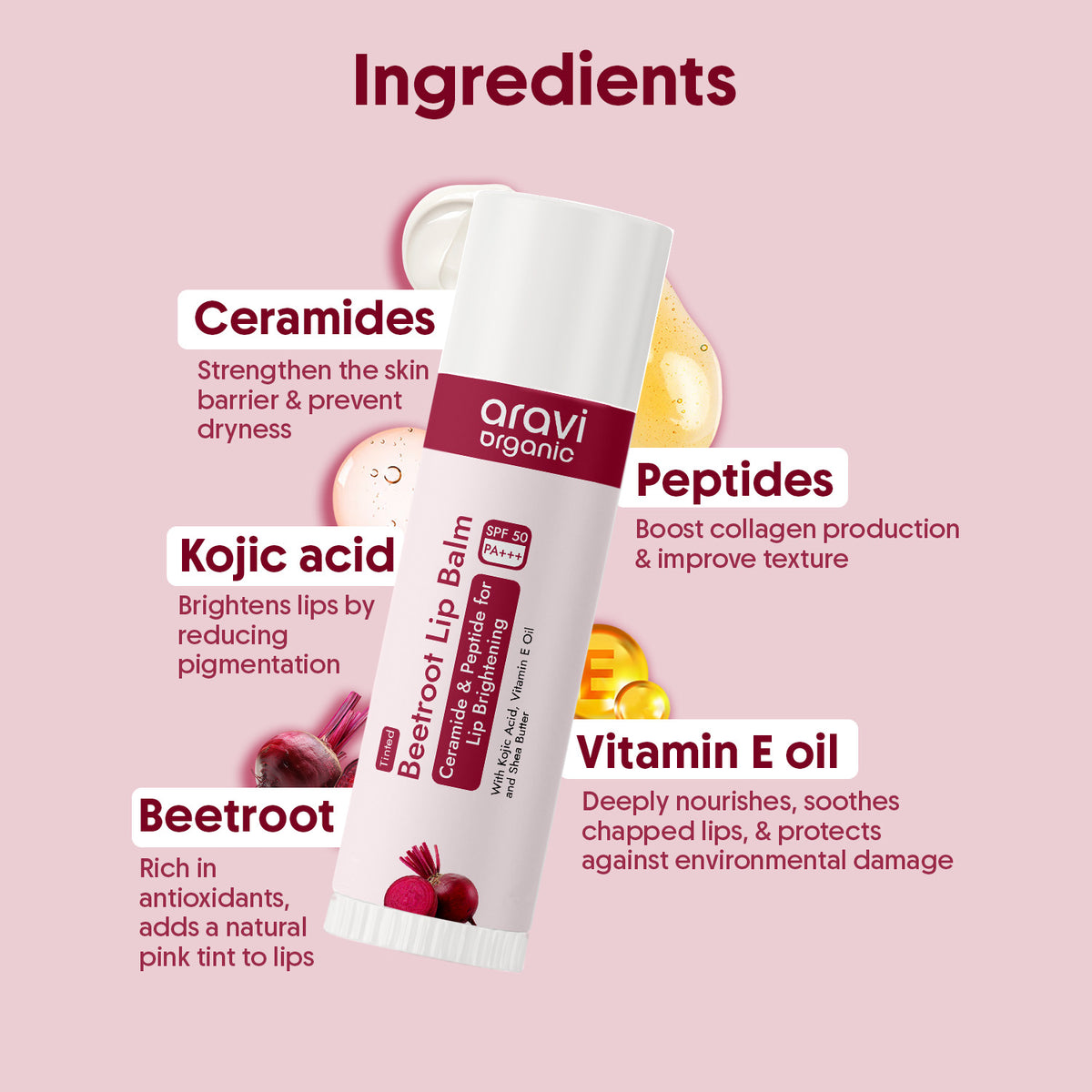 Lip balm combo SPF 50 - Aravi Organic, view 5