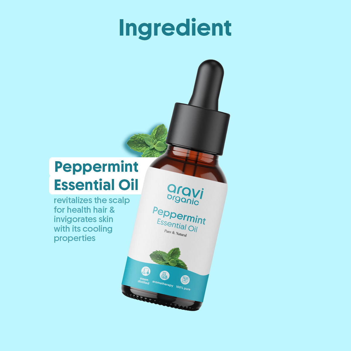 100% Pure Rosemary & Peppermint Essential Oil for Hair Growth