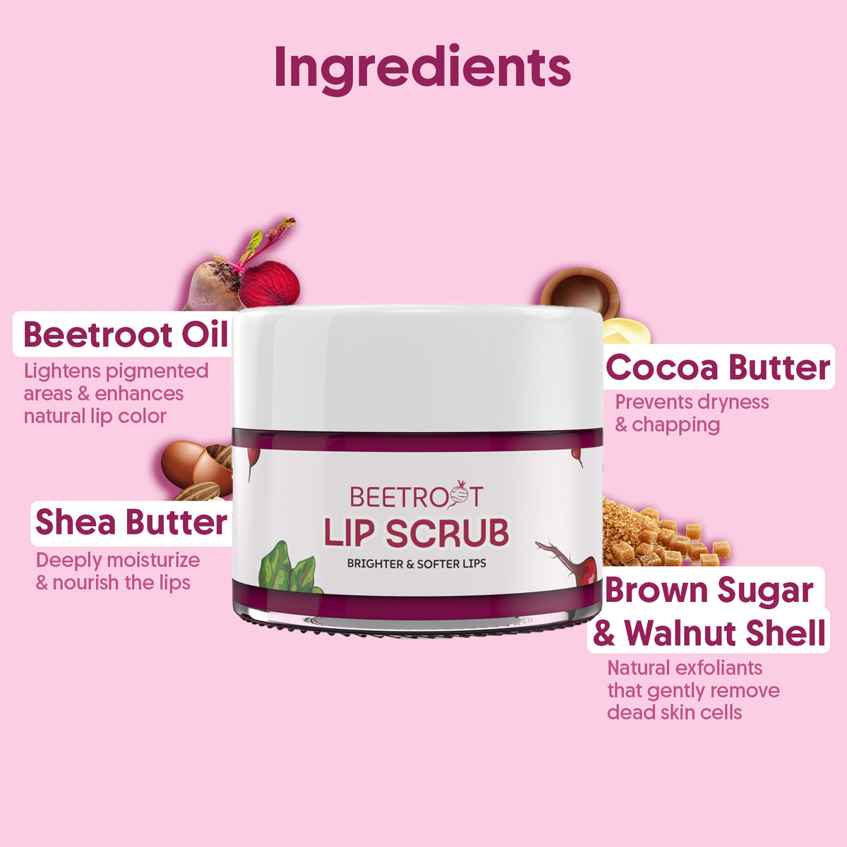 Beetroot lip scrub 15g - Aravi Organic, view 4
