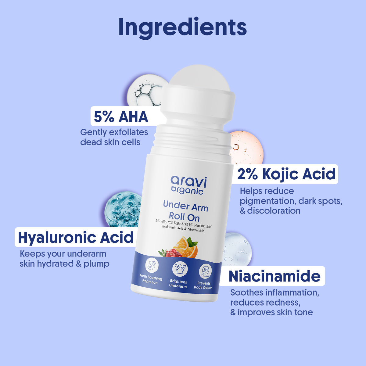 Underarm roll on 50ml - Aravi Organic, view 4