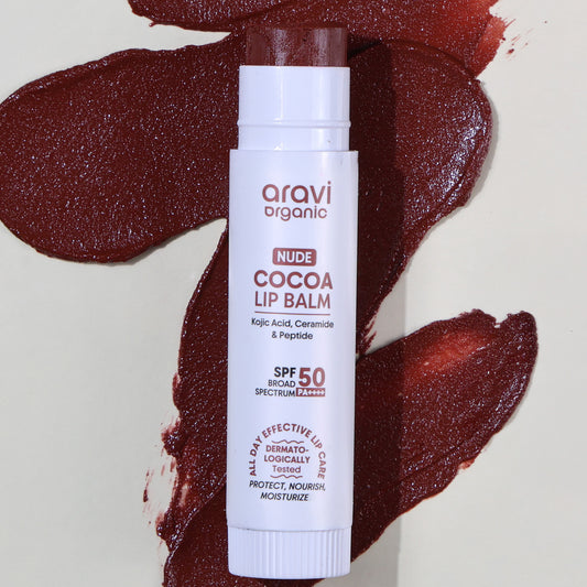 Nude Cocoa Lip Balm SPF 50 PA++++ | Dry & Pigmented Lips | Kojic Acid & Ceramide - 5g