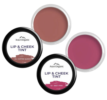 Lip and Cheek Tint for Everyday Use of Coffee Queen with Beet Pink