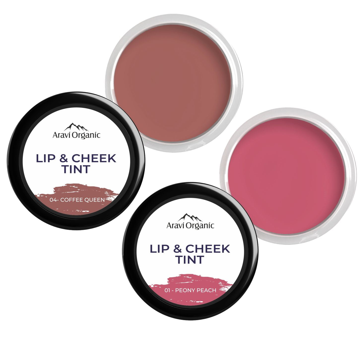 Lip and Cheek Tint for Everyday Use of Coffee Queen with Peony Peach