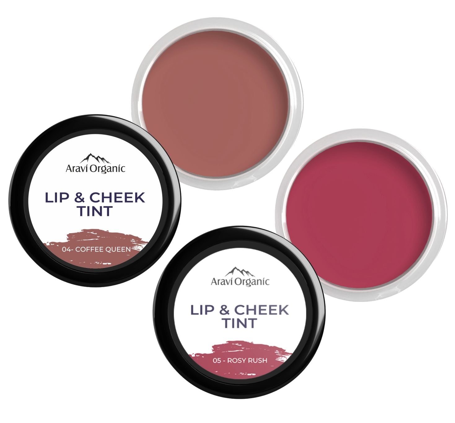 Lip and Cheek Tint for Everyday Use of Coffee Queen with Rosy Rush