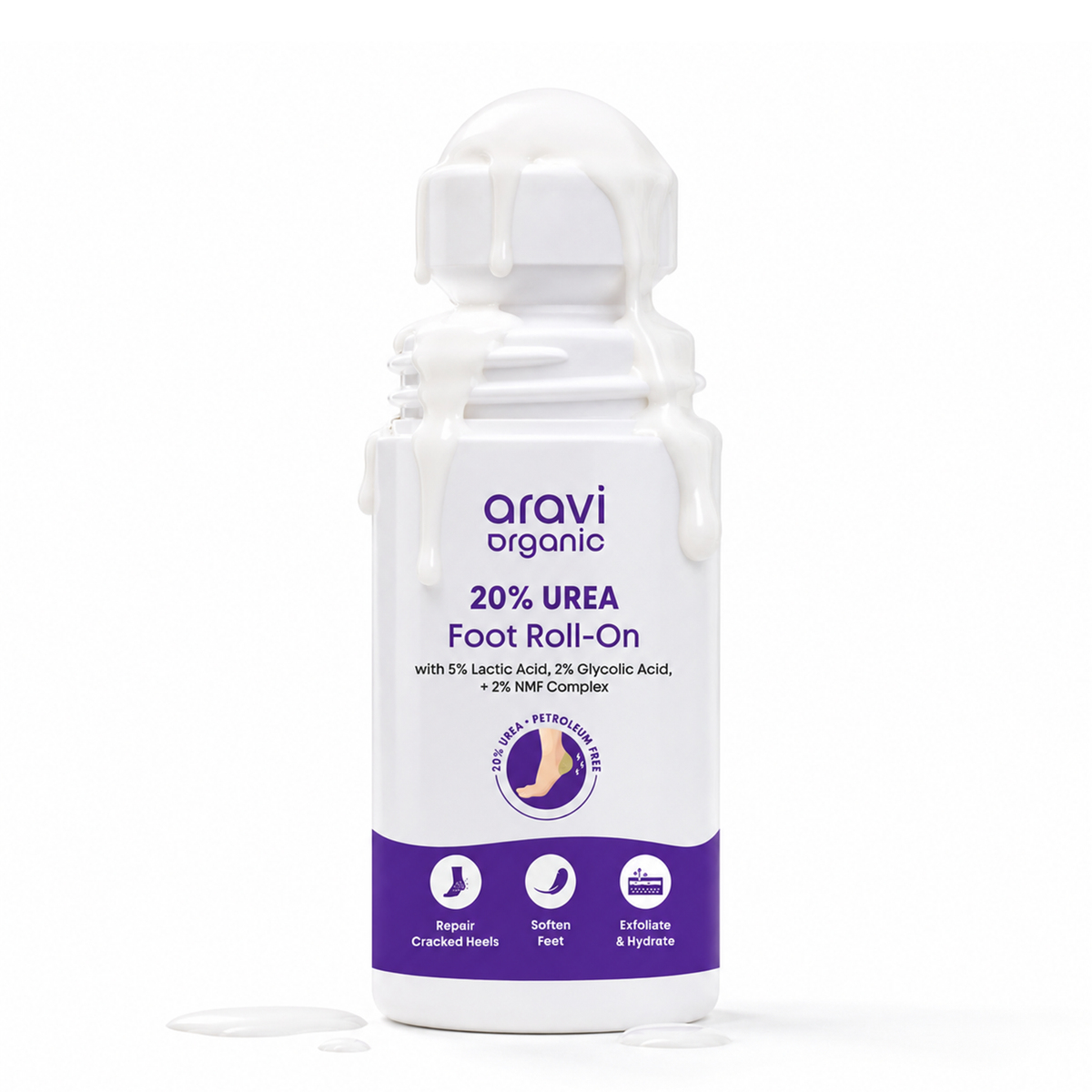 20% urea foot roll on for cracked heels and rough dry feet by Aravi Organic