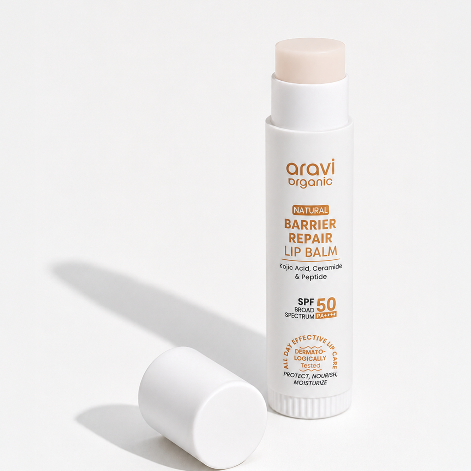 Nude cocoa lip balm with kojic acid, 5g - Aravi Organic, view 11