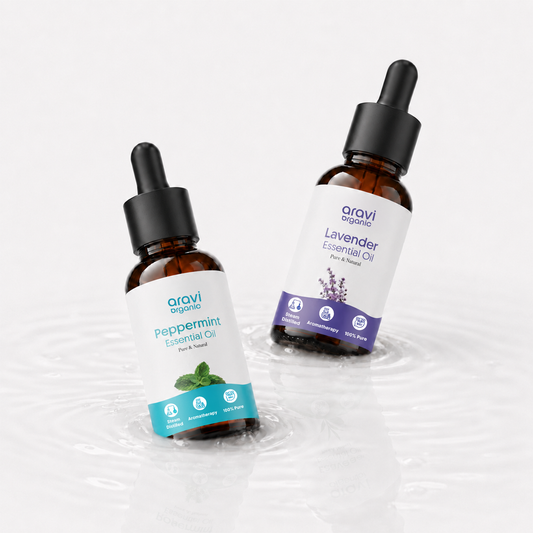 100% Pure Lavender & Peppermint Essential Oil for Hair Growth – 15ml Each