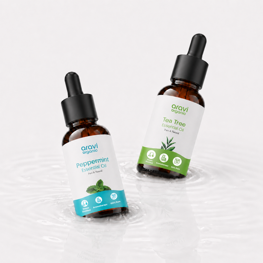 100% Pure Tea Tree & Peppermint Essential Oil for Healthy Hair & Skin – 15ml Each