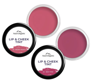 Lip and Cheek Tint for Everyday Use of Peony Peach with Beet Pink