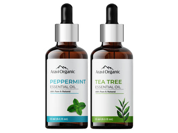 Peppermint Essential Oil with Tea Tree Essential Oil.