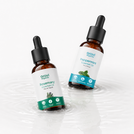 100% Pure Rosemary & Peppermint Essential Oil for Hair Growth – 15ml Each