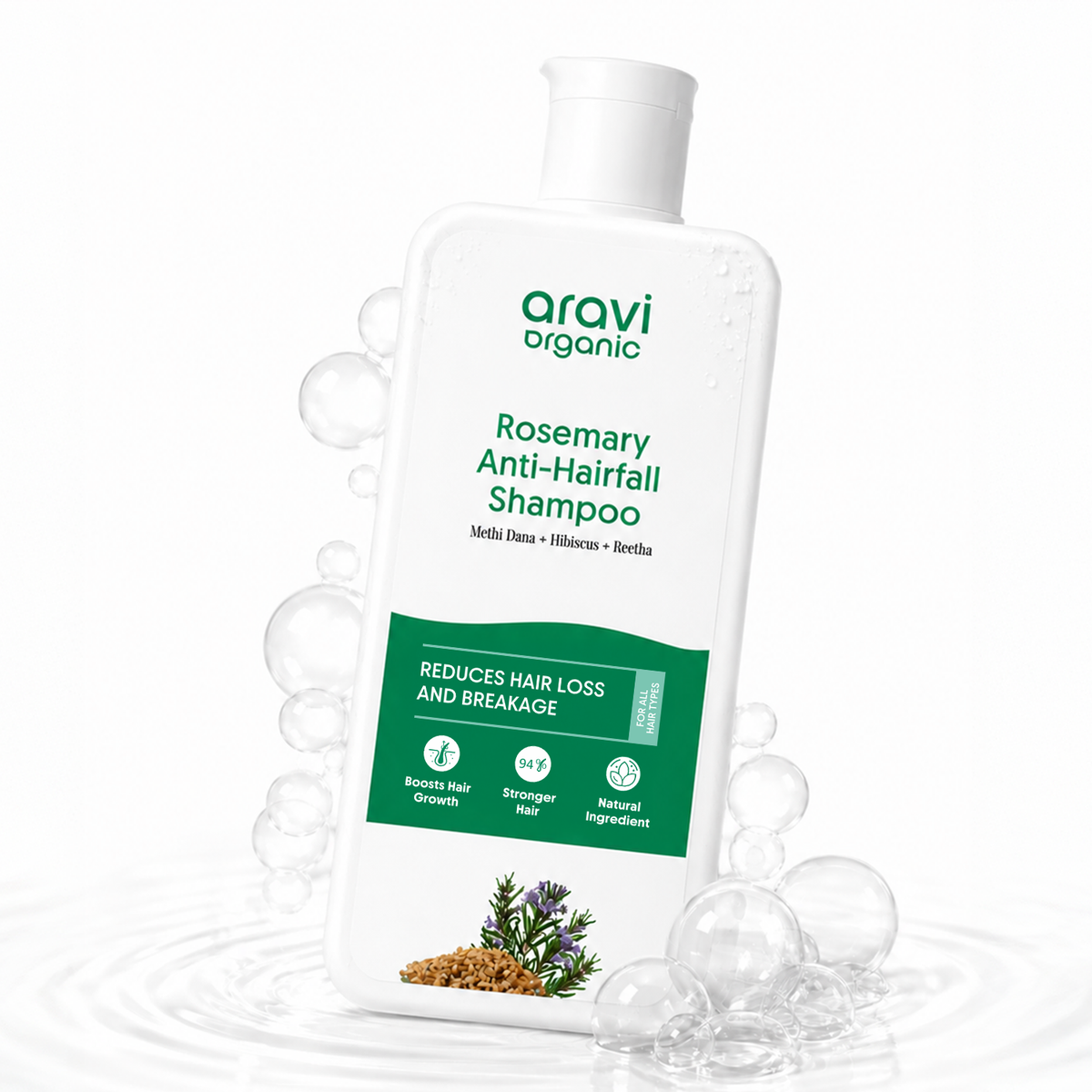 Rosemary anti hair fall shampoo 200ml - Aravi Organic, view 9