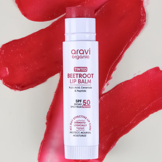 Beetroot Tinted Lip Balm SPF 50 PA++++ | Dry & Pigmented Lips | Kojic Acid & Ceramide - 5g