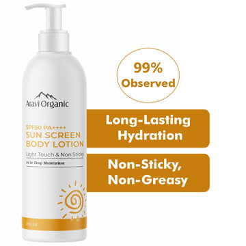 Aravi Organic SPF 50 PA+++ Sunscreen Body Lotion