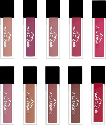 Aravi Organic Set Of 10 Matte Liquid Lip Lipstick