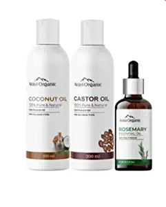 Cold Castor Carrier Oil & Extra Virgin Coconut Oil & Rosemary Essential Oil Combo