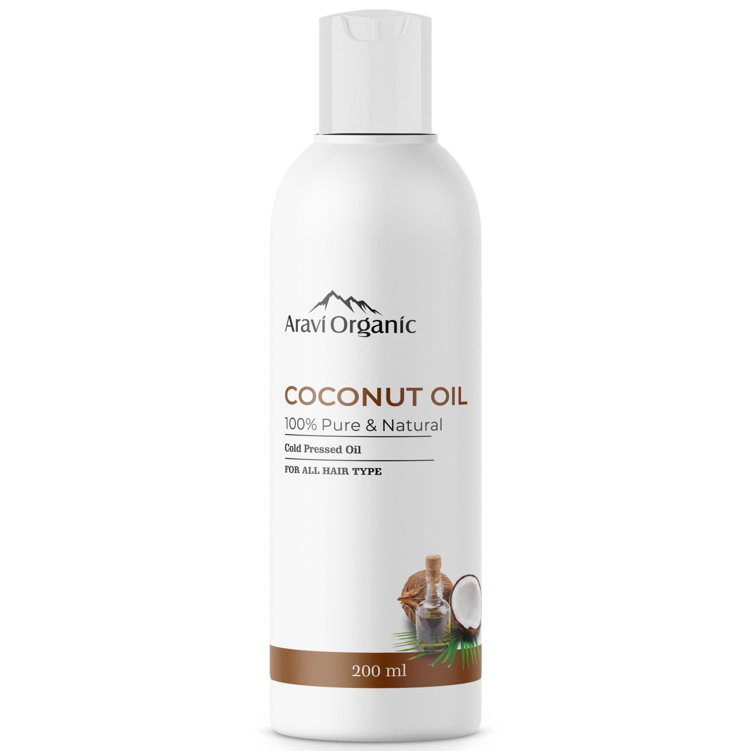100% Pure Extra Virgin Cold Pressed Coconut Oil for Body Skin and Hair (200 ml)