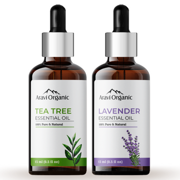 Tea Tree and Lavender Essential Oil Combo Pack For Skin, Face & Hair  (15 ml Each)