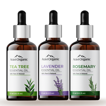 Tea Tree, Lavender and Rosemary Essential Oil Combo Pack For Skin, Face, and Hair Care  (15 ml each)